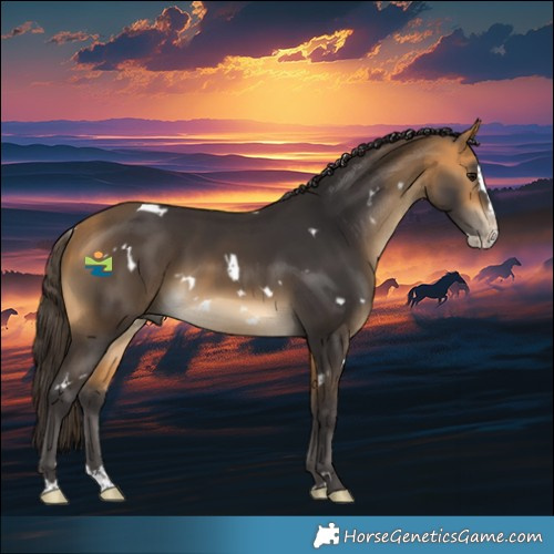 Horse Color:White Spotted Buckskin Splash