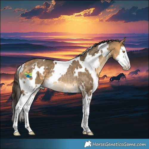 Horse Color:White Spotted Buckskin Dun Splash Rabicano