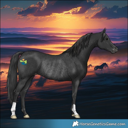Horse Color:Black Varnish Rabicano