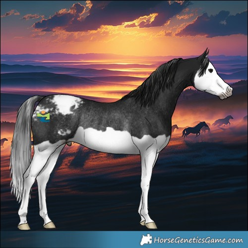 Horse Color:Gray Black Splash Appaloosa Rabicano
