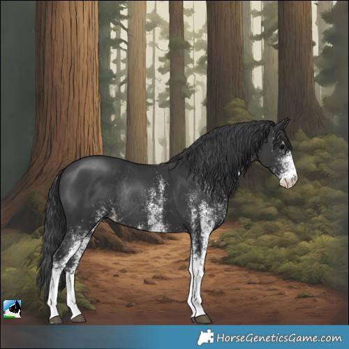 Horse Color:White Spotted Black Rabicano 