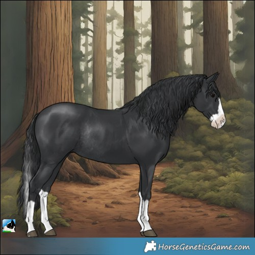 Horse Color:Black Splash Rabicano