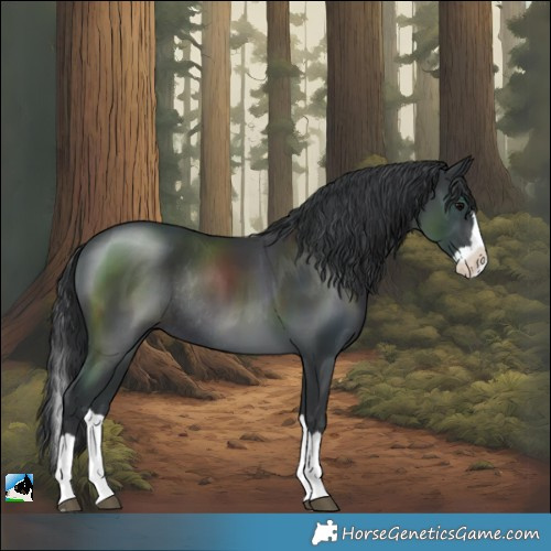 Horse Color:Black Splash Rabicano