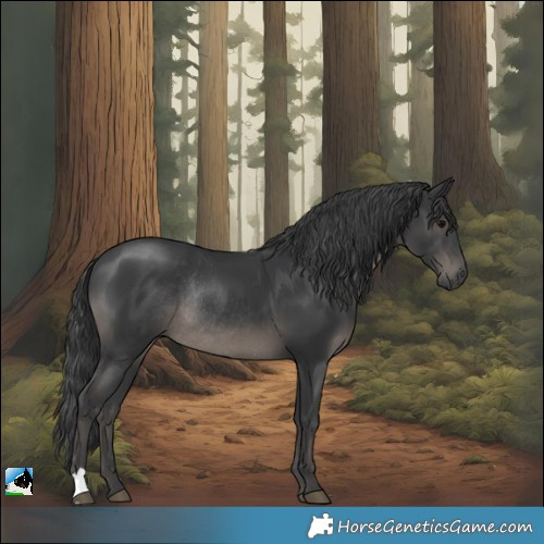 Horse Color:Black Rabicano 