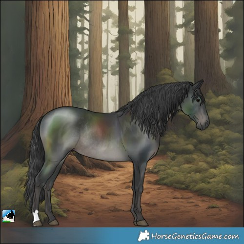 Horse Color:Black Rabicano 