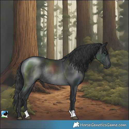 Horse Color:Black Mushroom Rabicano 