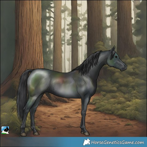 Horse Color:Black Rabicano 