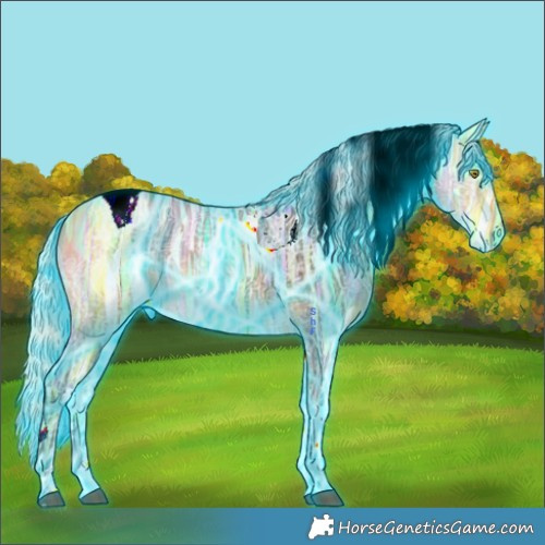 Horse Color:Thunderstruck Silver Buckskin Ice Tobiano 