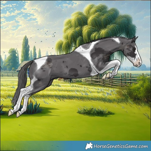 Horse Color:Smoky Black Merle Splash Tobiano 