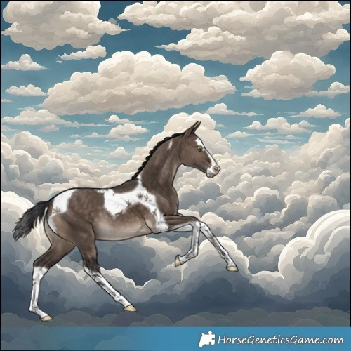 Horse Color:Brown Dun Splash Tobiano