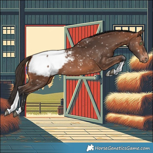 Horse Color:Bay Tobiano Snowcap 