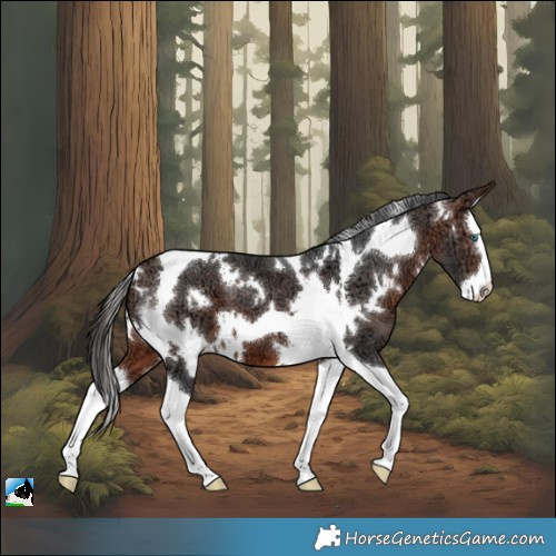 Horse Color:White Spotted Bay Ice Merle Splash Tobiano