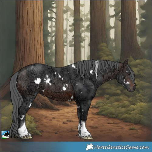 Horse Color:White Spotted Brown Ice Merle Tobiano 