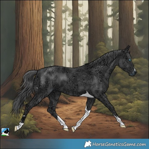 Horse Color:Black Ice Merle Tobiano