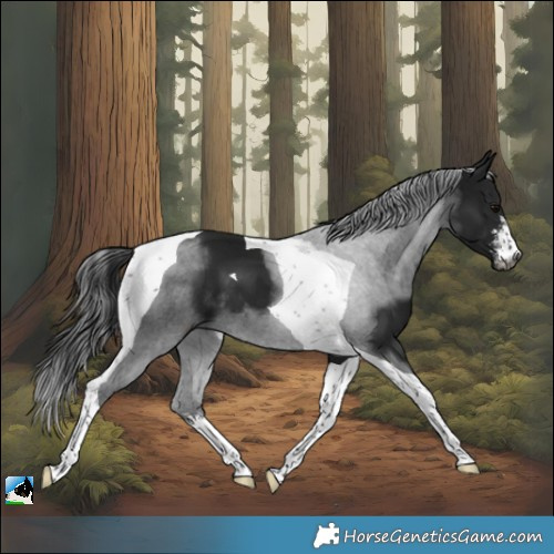 Horse Color:Gray White Spotted Black Tobiano