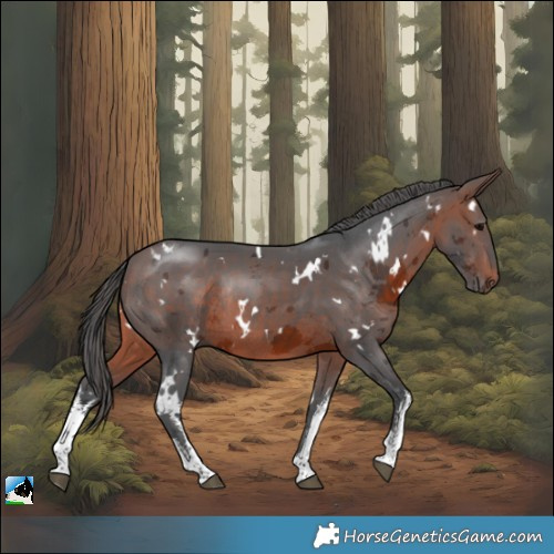 Horse Color:White Spotted Brown Merle Rabicano
