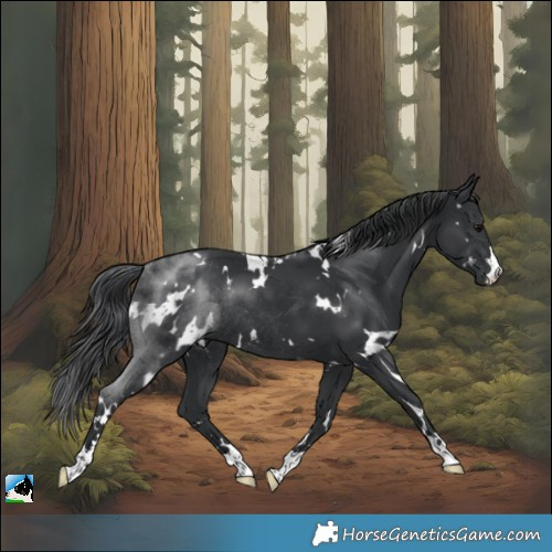 Horse Color:White Spotted Black Rabicano