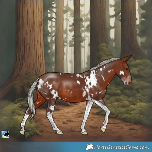 Horse Color:White Spotted Silver Brown Tobiano Rabicano