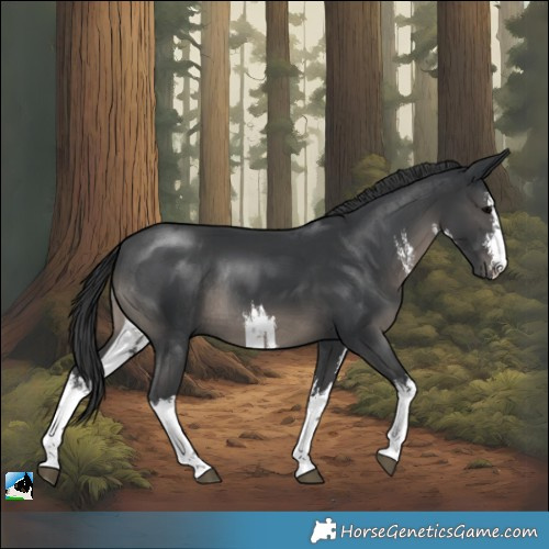 Horse Color:White Spotted Black Rabicano 