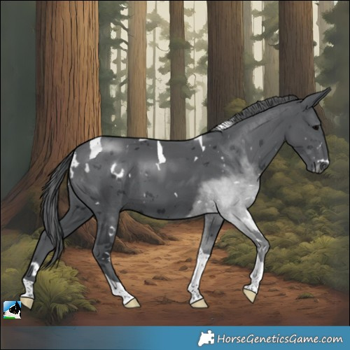 Horse Color:White Spotted Black Merle Tobiano