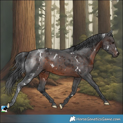 Horse Color:White Spotted Brown Merle Rabicano 