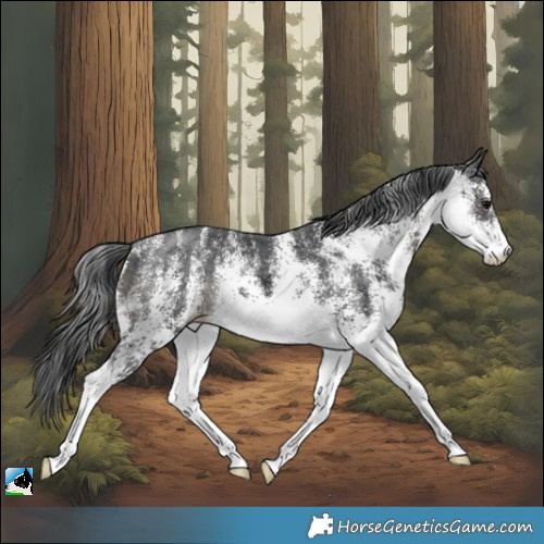 Horse Color:White Spotted Black Merle Rabicano