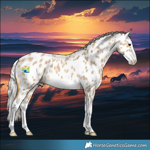 Horse Color:Silver Buckskin Roan Splash Frame Appaloosa Rabicano