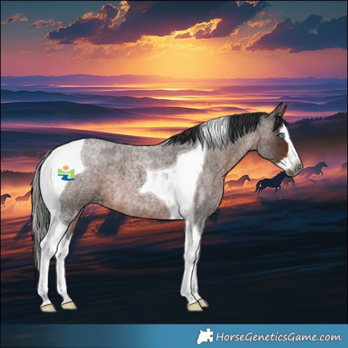 Horse Color:Gray Liver Red Roan Splash Tobiano