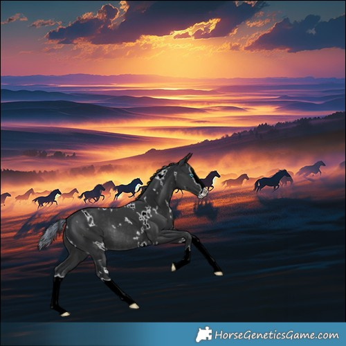 Horse Color:Painted White Spotted Black Splash Rabicano 