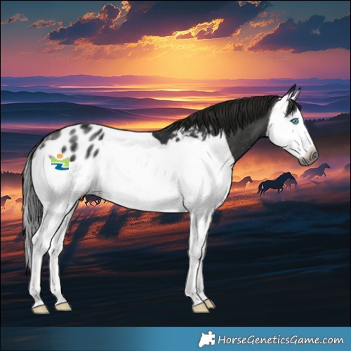 Horse Color:Gray Black Splash Appaloosa Rabicano