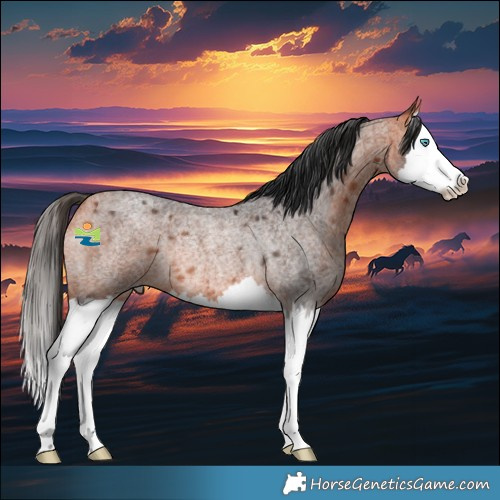 Horse Color:Bay Roan Splash Rabicano