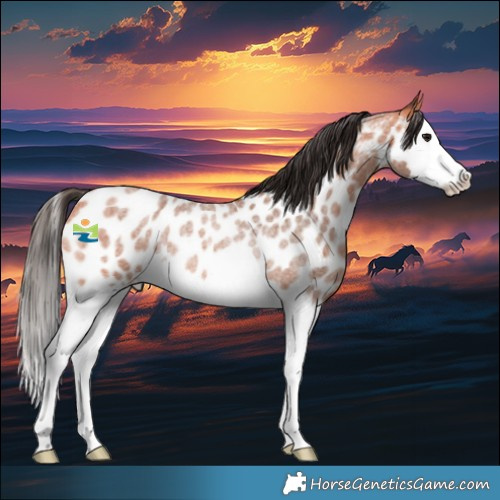 Horse Color:Bay Roan Splash Near Leopard Rabicano 