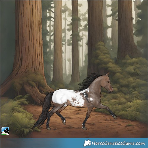 Horse Color:Brown Dun Near Fewspot Rabicano