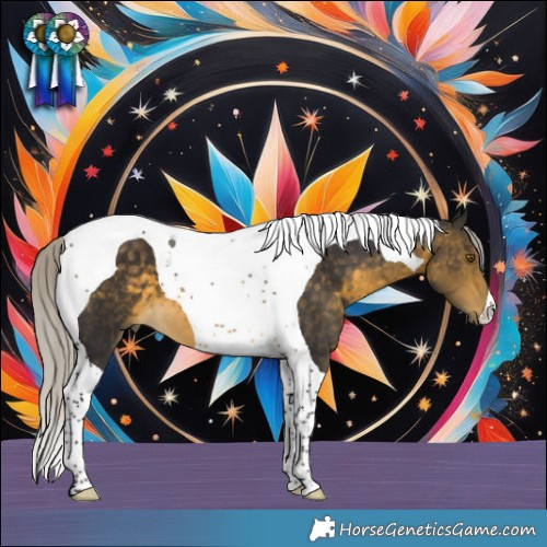 Horse Color:Silver Buckskin Tobiano