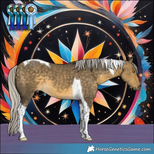 Horse Color:Silver Buckskin Dun Tobiano