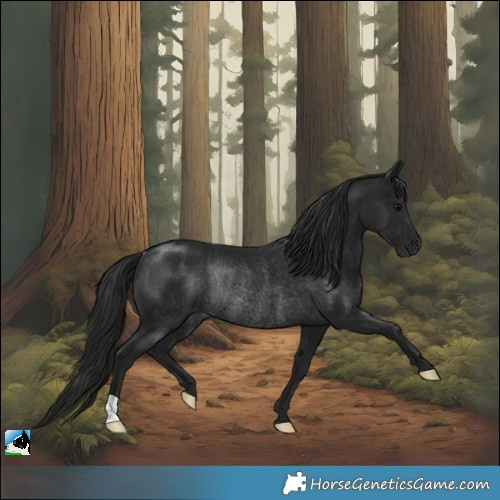 Horse Color:Gray Black Rabicano 