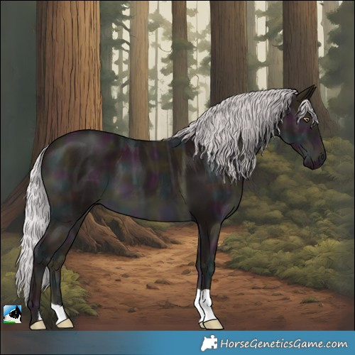 Horse Color:Midnight Chocolate Silver Black Chinchilla Ice 