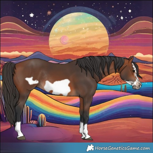 Horse Color:Bay Splash Frame Rabicano