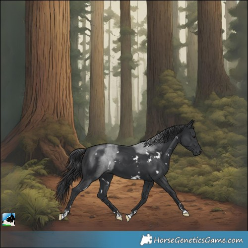 Horse Color:White Spotted Black 