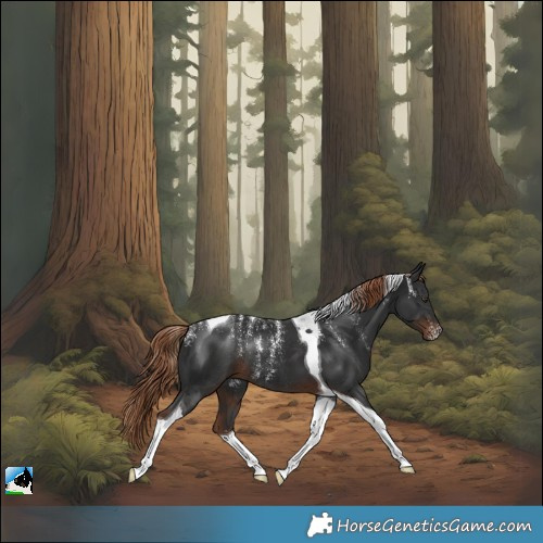 Horse Color:Powder White Liver Chestnut Tobiano Rabicano 
