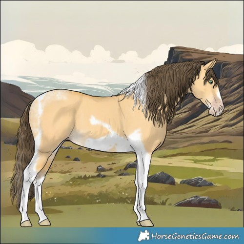 Horse Color:Amber Cream Champagne Dun Tobiano Frame 