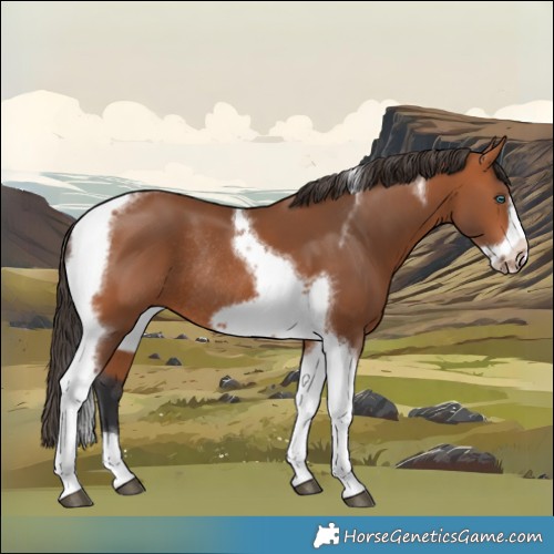Horse Color:Bay Tobiano Frame Rabicano
