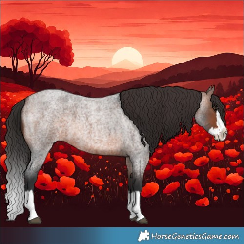 Horse Color:Brown Roan Splash 