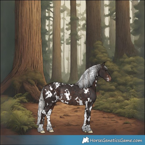 Horse Color:White Spotted Silver Brown Skewed Appaloosa Rabicano 
