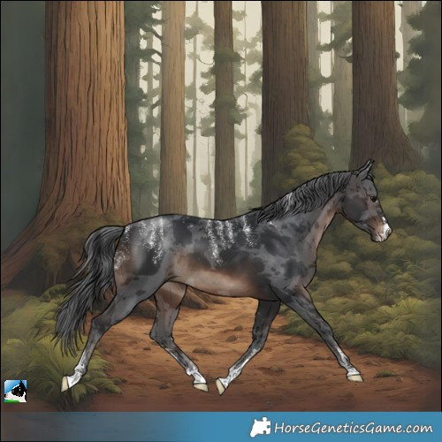 Horse Color:Powder White Brown Merle