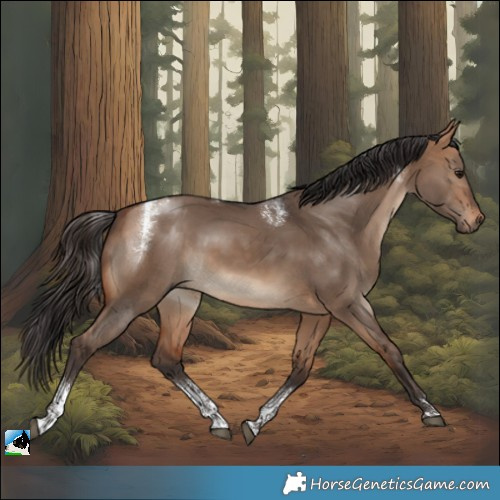Horse Color:Powder White Bay Dun Rabicano