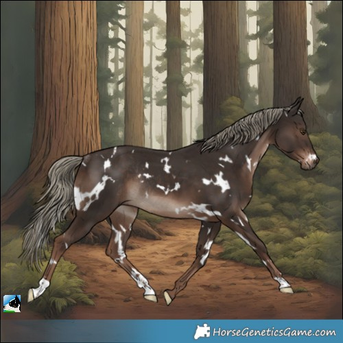 Horse Color:White Spotted Liver Chestnut Mushroom Rabicano 