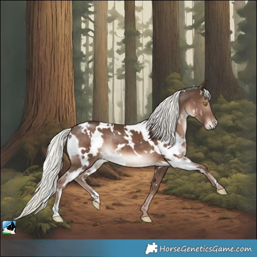 Horse Color:White Spotted Liver Chestnut Mushroom 