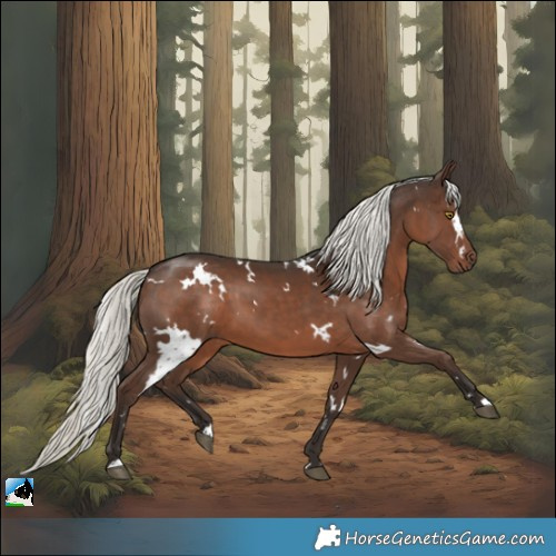 Horse Color:White Spotted Liver Chestnut Mushroom 