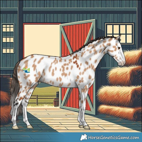 Horse Color:Bay Dun Splash Appaloosa Rabicano